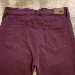 Levi's Maroon High Rise Skinny Jeans